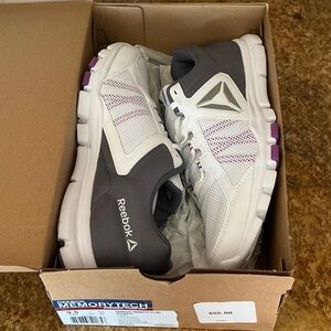 Reebok White and Gray Athletic Shoes